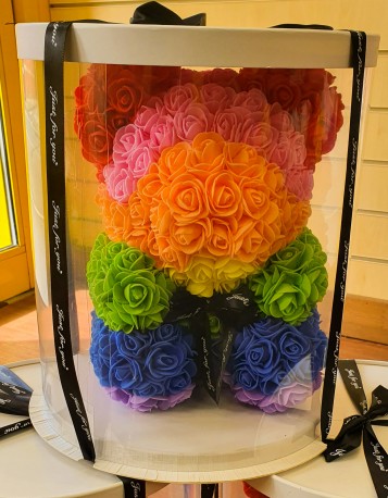 Rainbow rose foam Teddy Bear