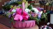 pink basket arrangement